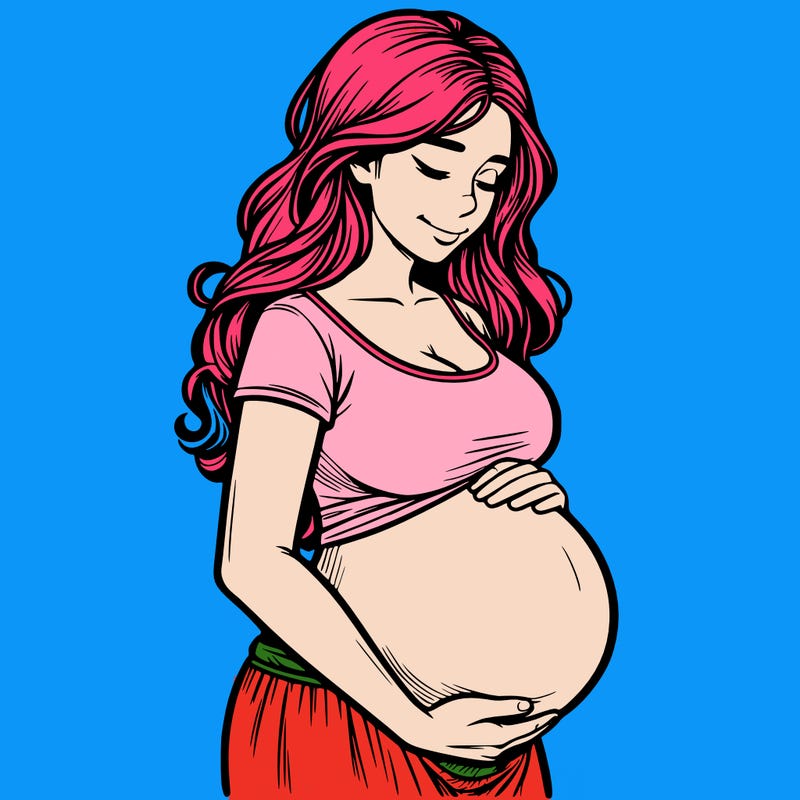 woman heavily pregnant realistic