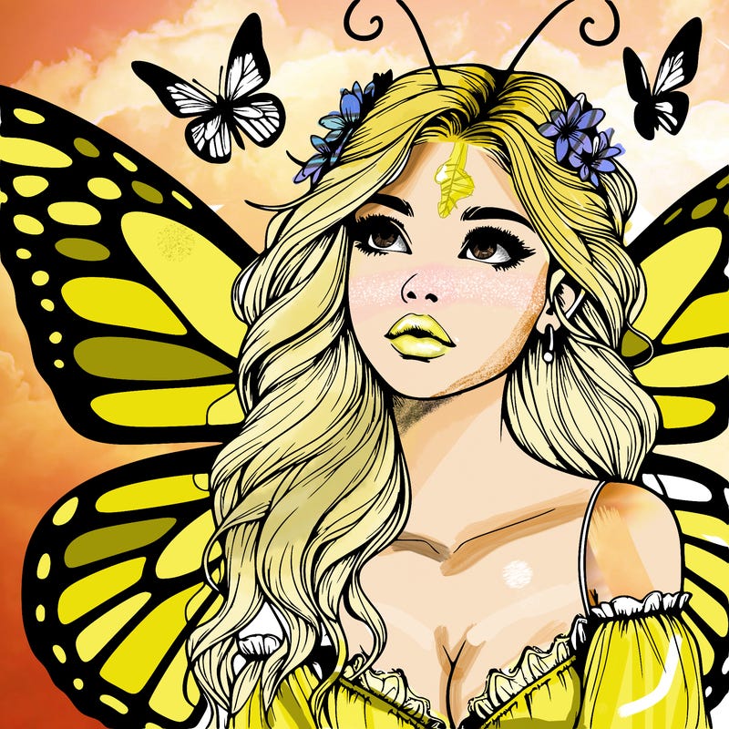 butterfly fairy realistic girl