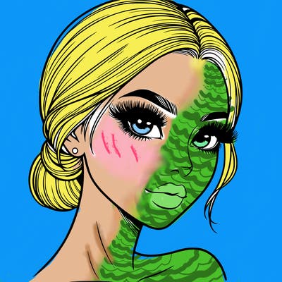 realistic girl with lashes