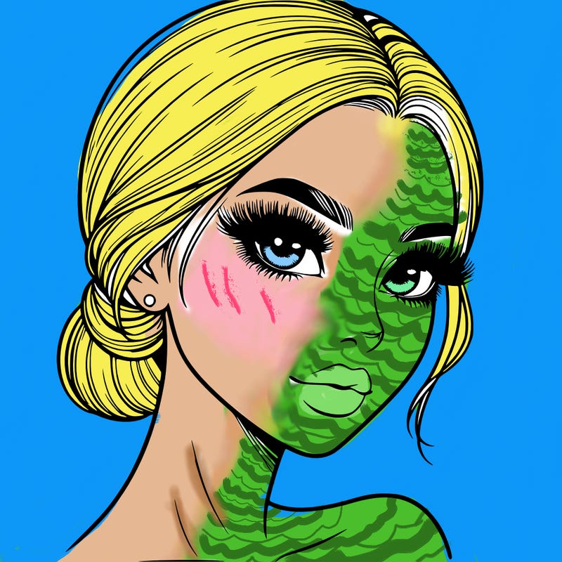 realistic girl with lashes