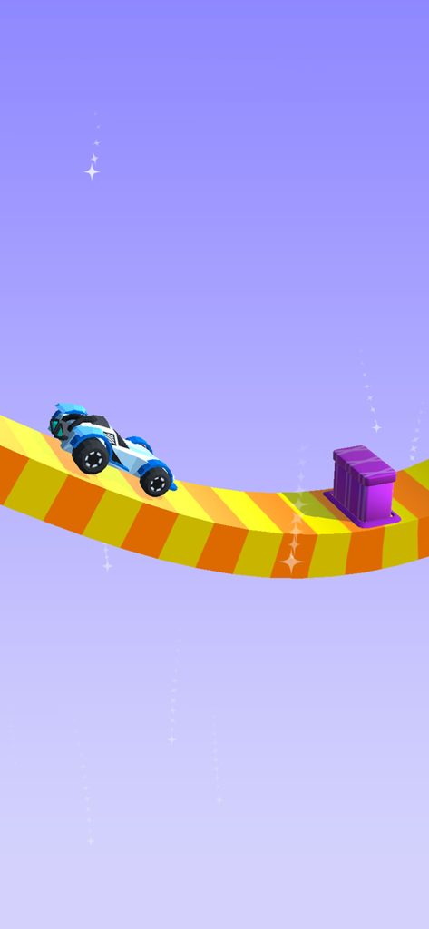 Car racing games truck race 3d - Blue racing car on a yellow and orange striped track