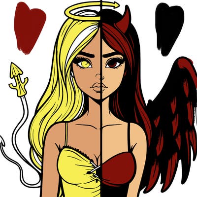 devil vs angel realistic girl