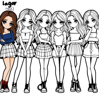 a group of girls realistic