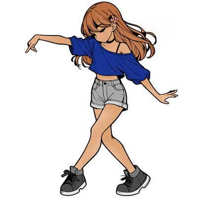 realistic girl danceing