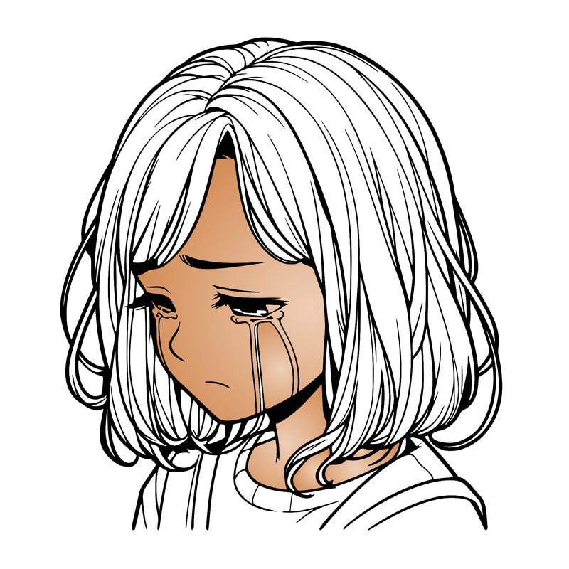 realistic girl crying