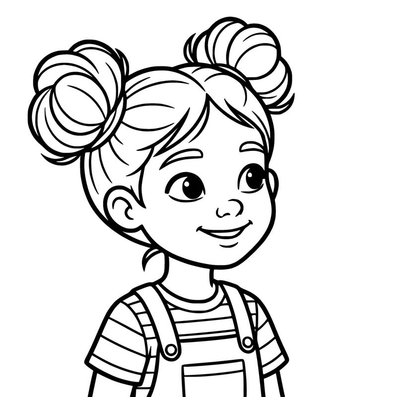 a girl with two buns