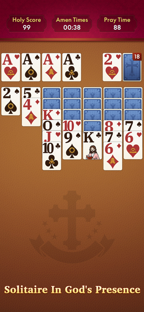 KJV Solitaire - Daily Bible - Juego de cartas Solitario con temática de la Biblia King James y símbolos religiosos
