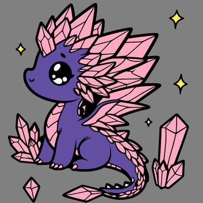 little cute crystal dragon