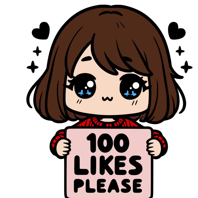 cute girl holding a sign saying 100 likes please