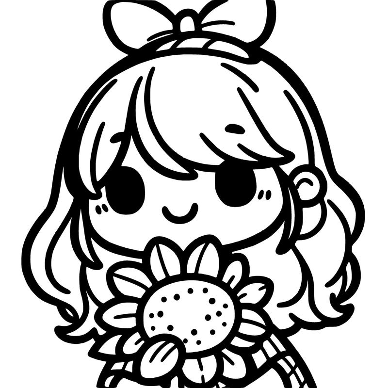 girl wiith a sunflower