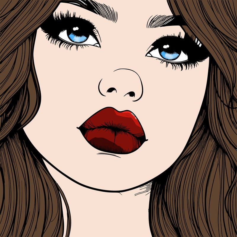 really realistic girl with lips