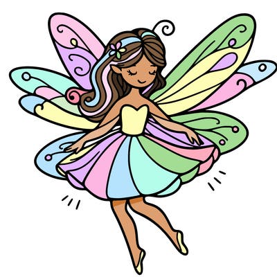 create a fairy with wings flying