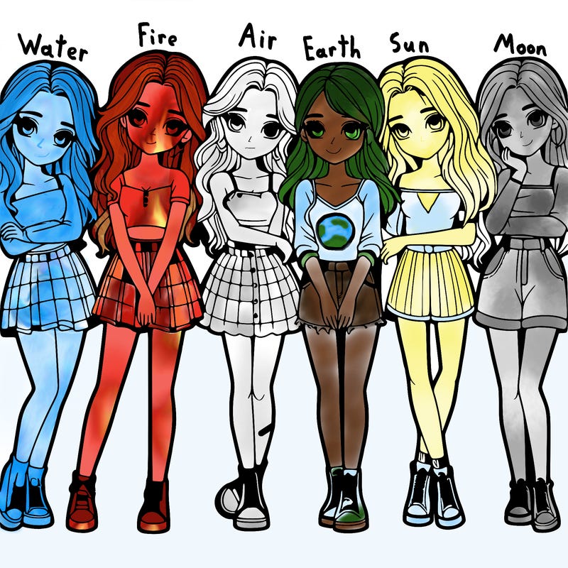 a group of girls realistic