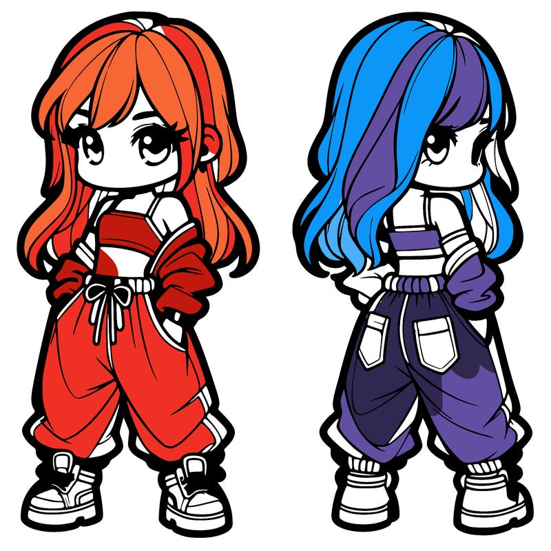 girl in crop top and baggy pants