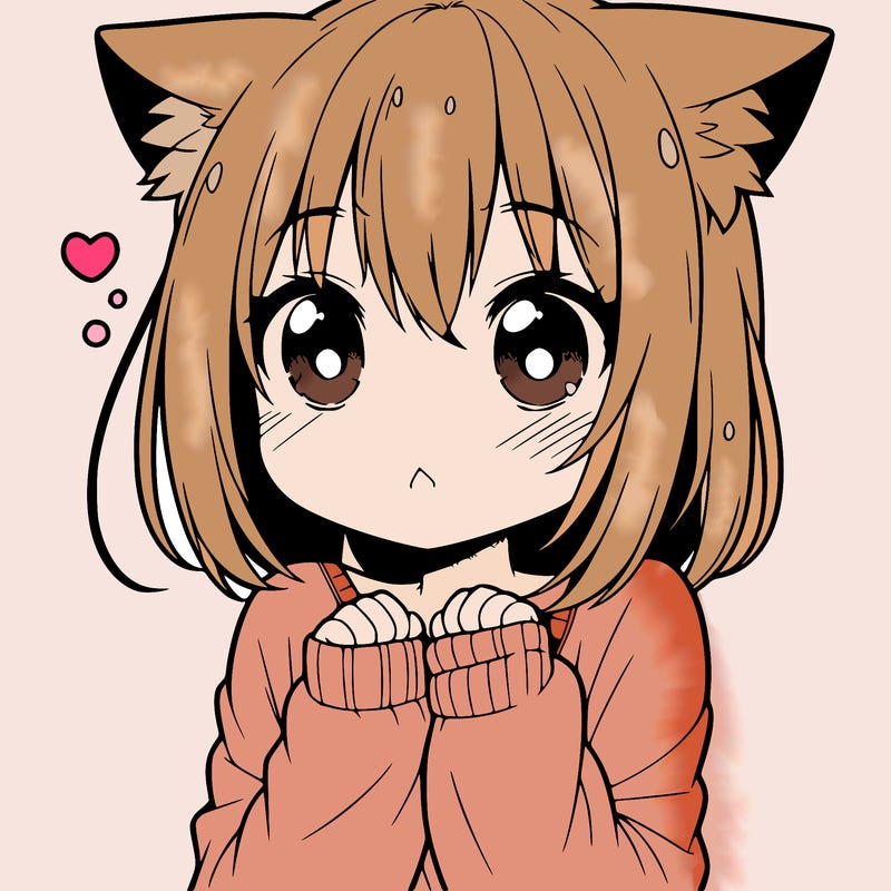 shy anime catgirl