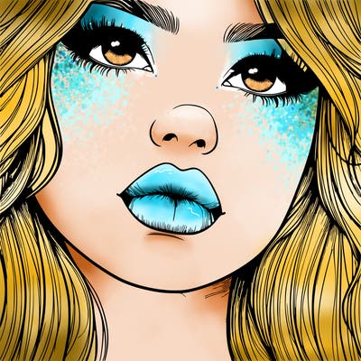 really realistic girl with lips