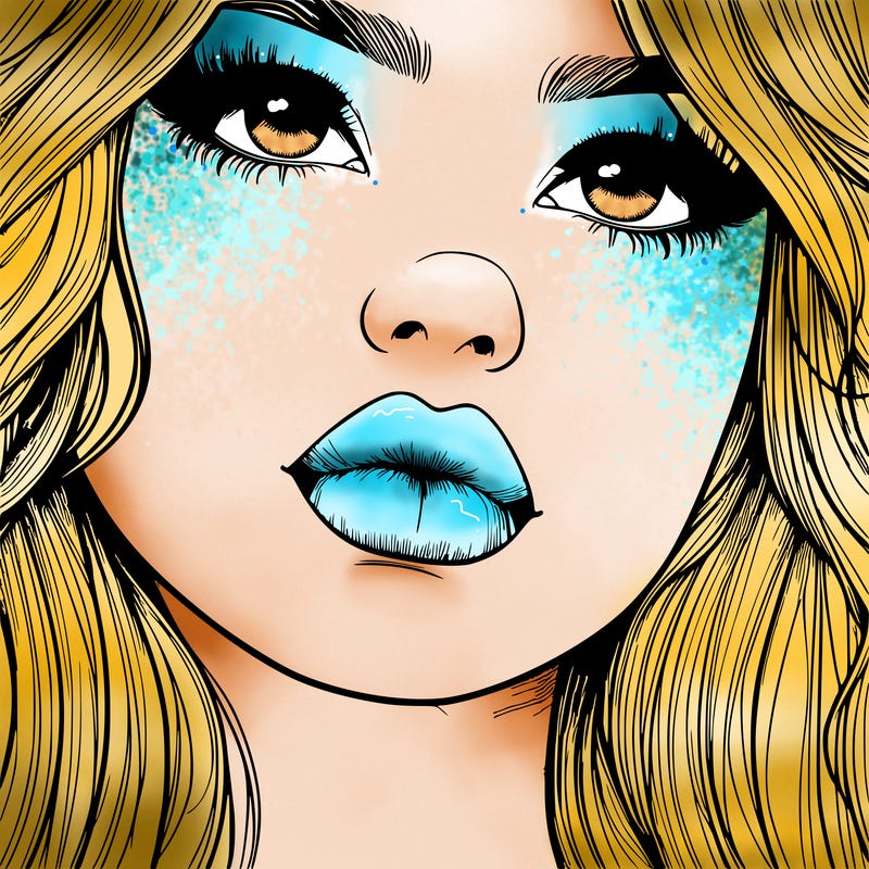 really realistic girl with lips