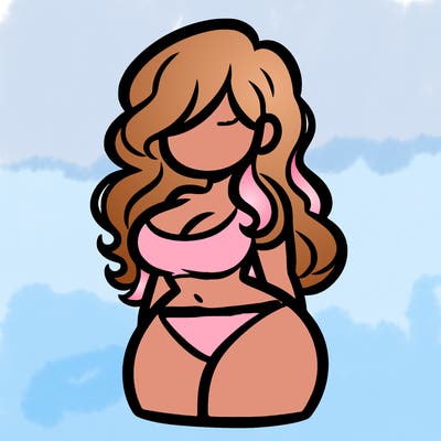 curvy woman with hair