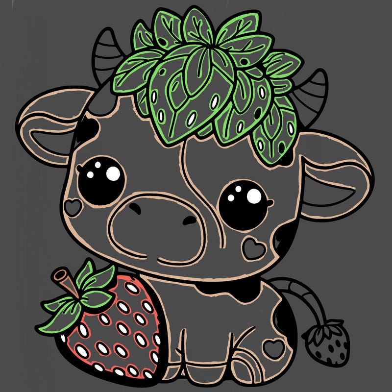 cute strawberry cow