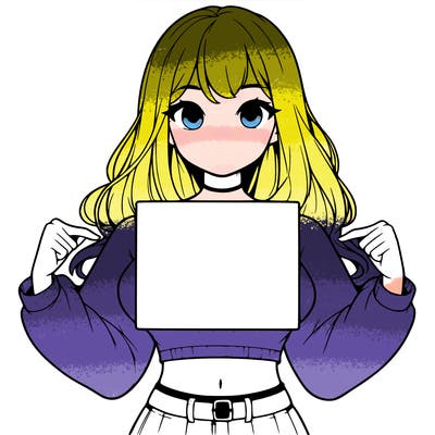 girl holding a blank sign in a long sleeve crop top