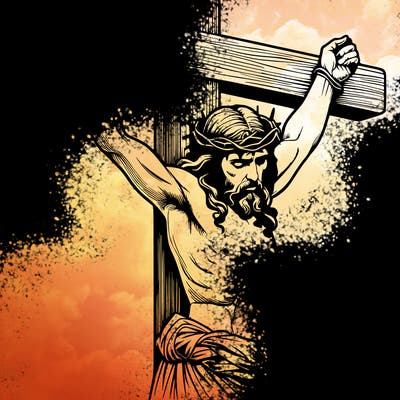 jesus realistic on the cross