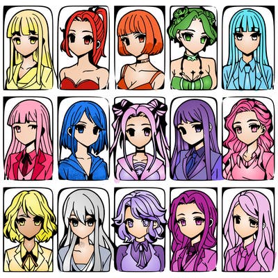 girls that look diffrent anime