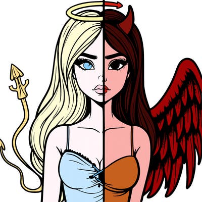 devil vs angel realistic girl