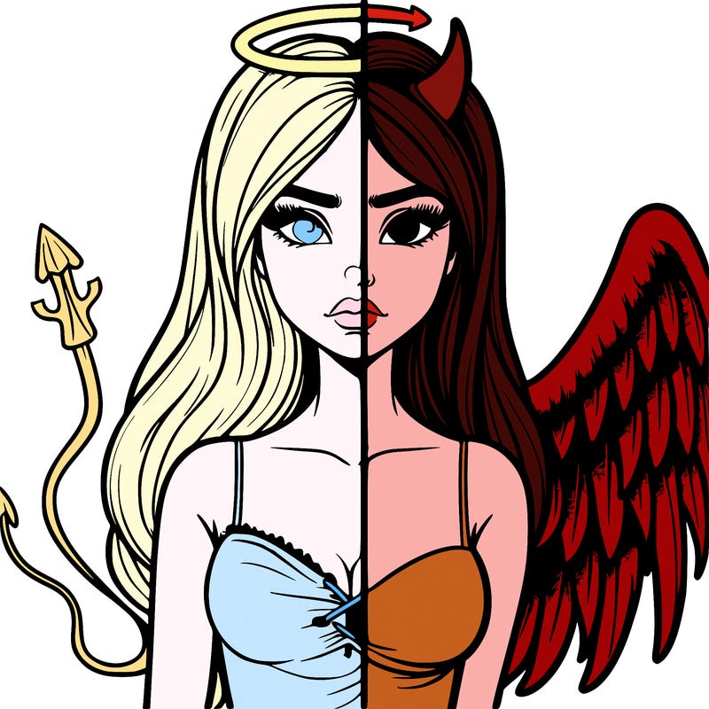 devil vs angel realistic girl