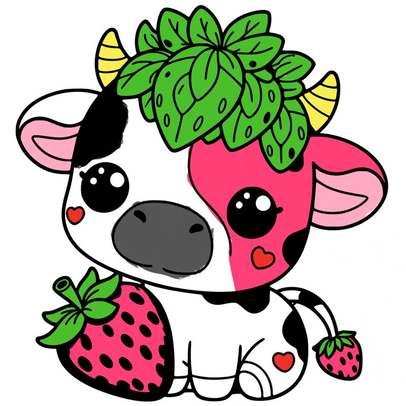 cute strawberry cow