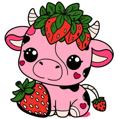 cute strawberry cow