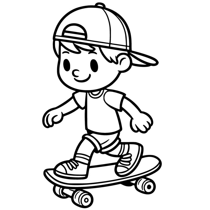 a boy riding a skateboard