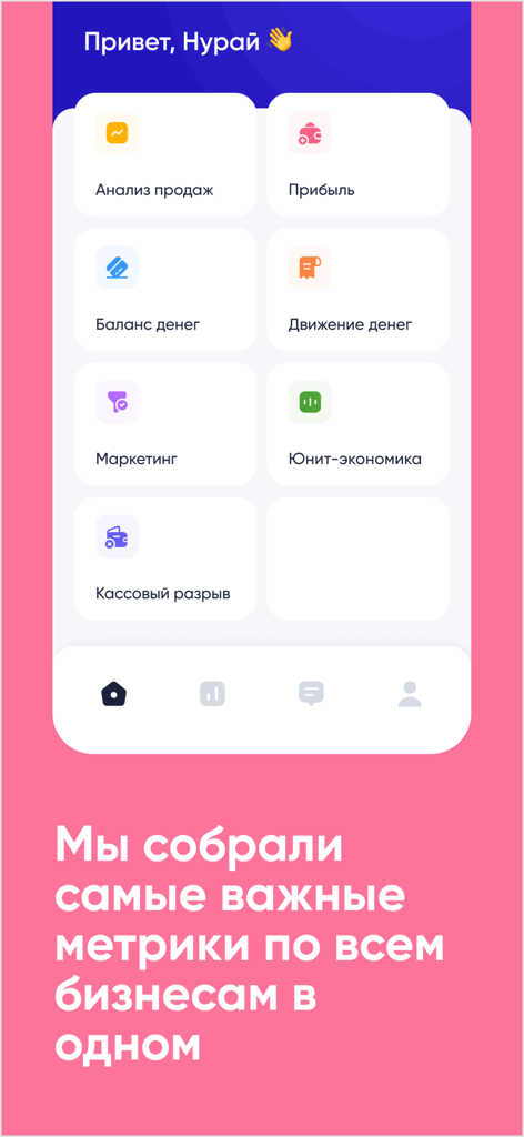 MetaBI - Panel de la aplicación MetaBI que muestra métricas financieras clave como análisis de ventas y beneficios