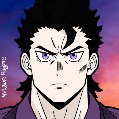 man in anime style