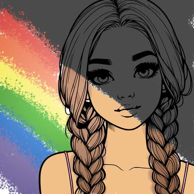 realistic girl with braids