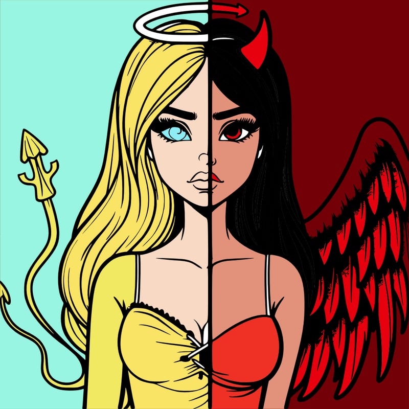 devil vs angel realistic girl