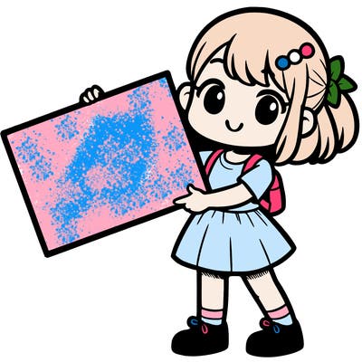 girl holding a big sign