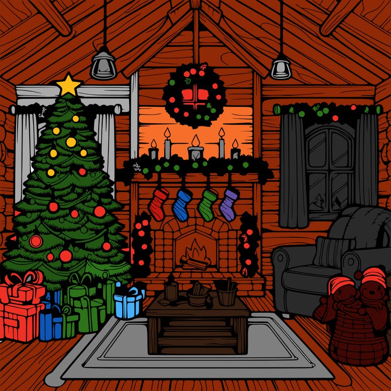 christmas house interior