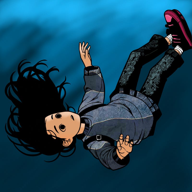 realistic girl falling