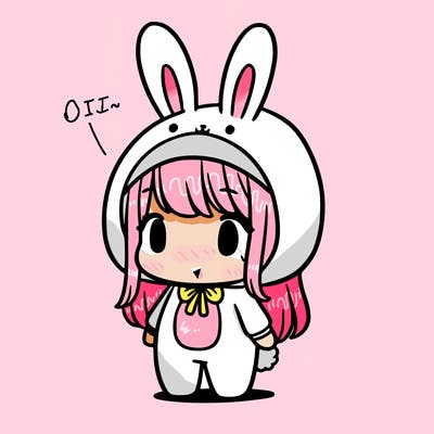 a girl in a bunny costume