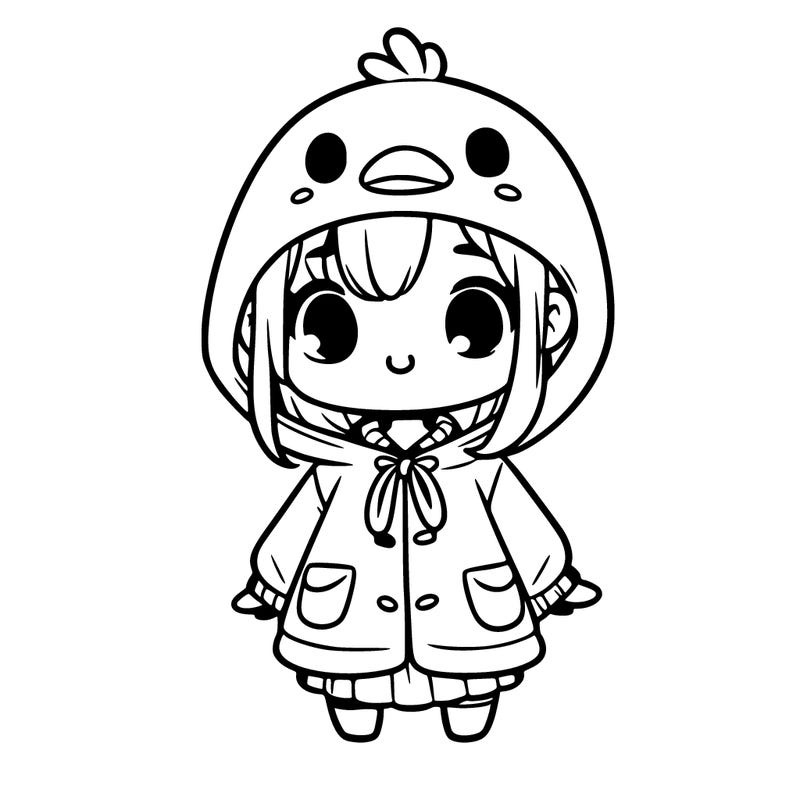 cute girl with duck hoodie