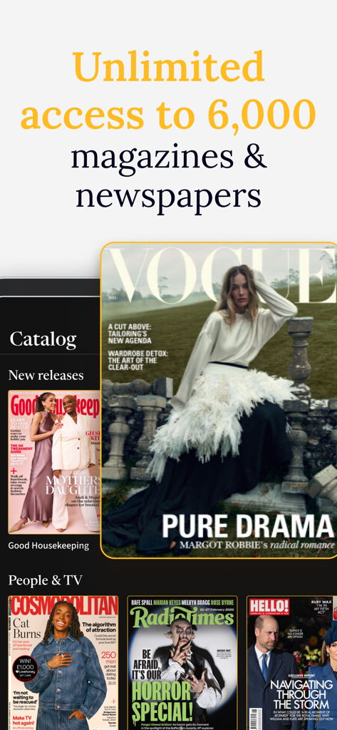 Readly: Newspapers & Magazines - Readly app interface displaying a wide selection of digital magazines and newspapers