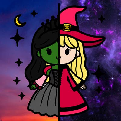 split princess and witch