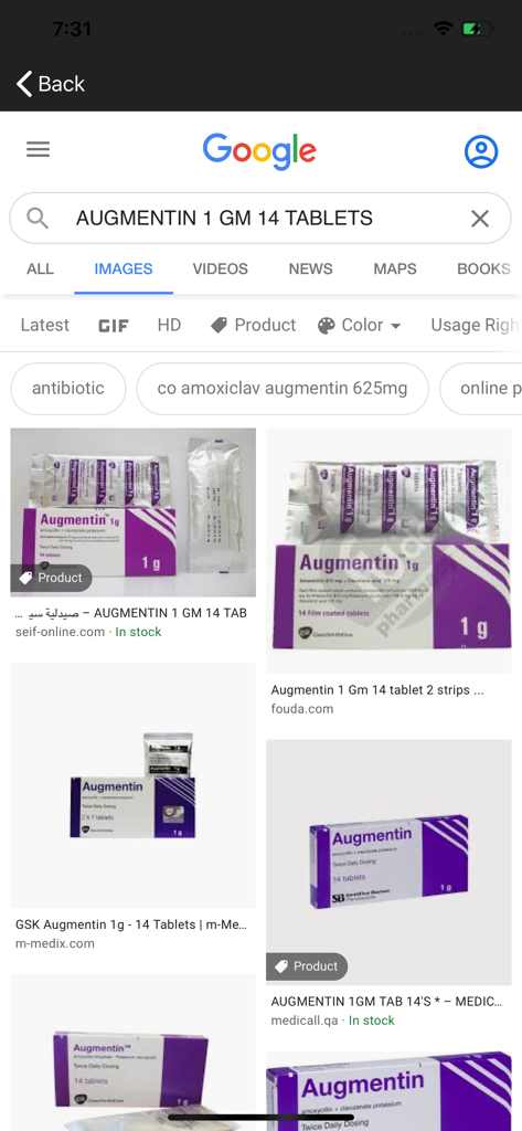 Drug eye index - Google Image search results for Augmentin 1g tablets showing drug packaging
