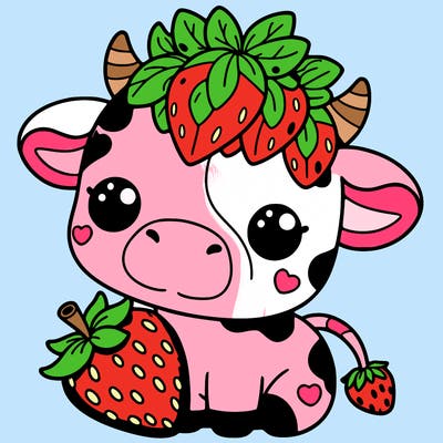 cute strawberry cow
