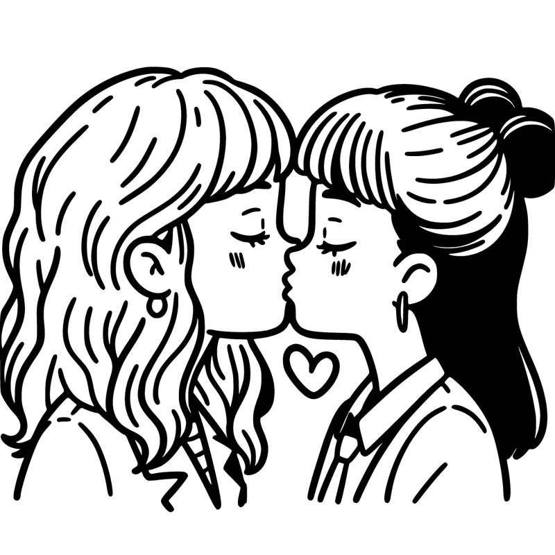 girl kissing a girl