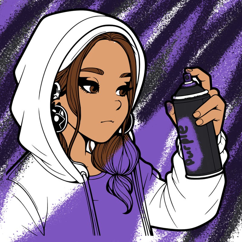 a realistic girl, spray painting