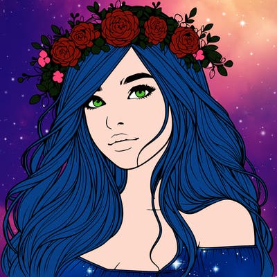 realistic girl with flower crown