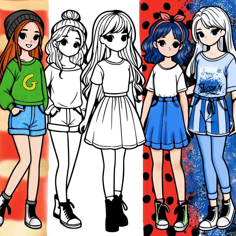 a group of five girls