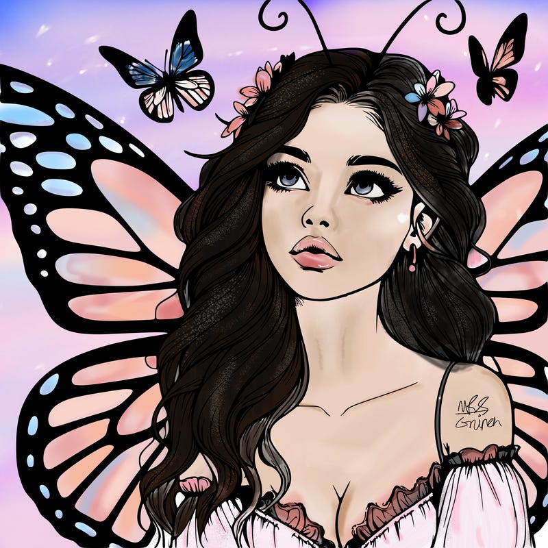 butterfly fairy realistic girl