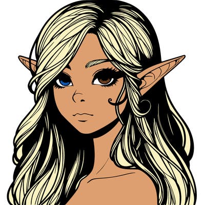 elf girl realistic dark fantasy